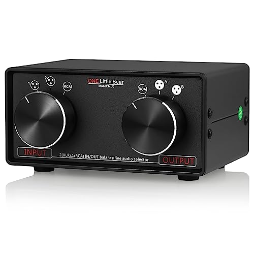 Nobsound Little Bear MC3 3-IN-3-OUT XLR Balanced/RCA Stereo Converter Audio Selector Splitter Box Passive Preamp XLR to RCA Audio Switch (XLR & RCA) - Image 1