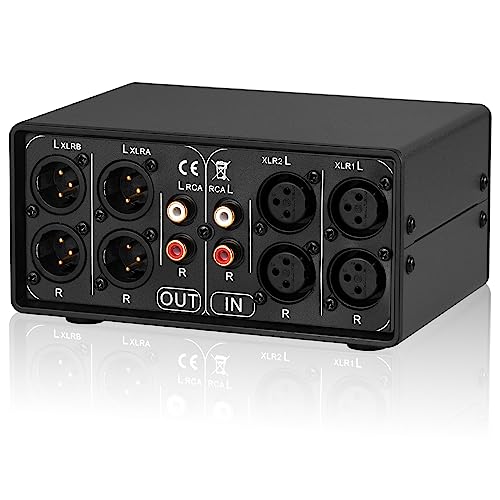 Nobsound Little Bear MC3 3-IN-3-OUT XLR Balanced/RCA Stereo Converter Audio Selector Splitter Box Passive Preamp XLR to RCA Audio Switch (XLR & RCA) - Image 2