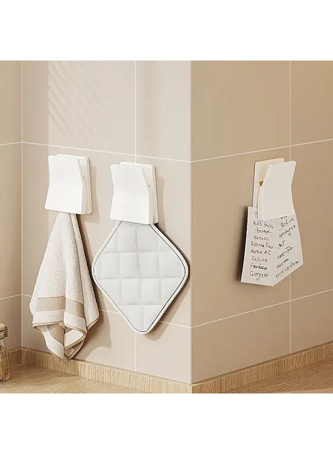 قطعتان حامل رف حائط أبيض لاصق بدون حفر مع مصاصة منظم تخزين - Image 2