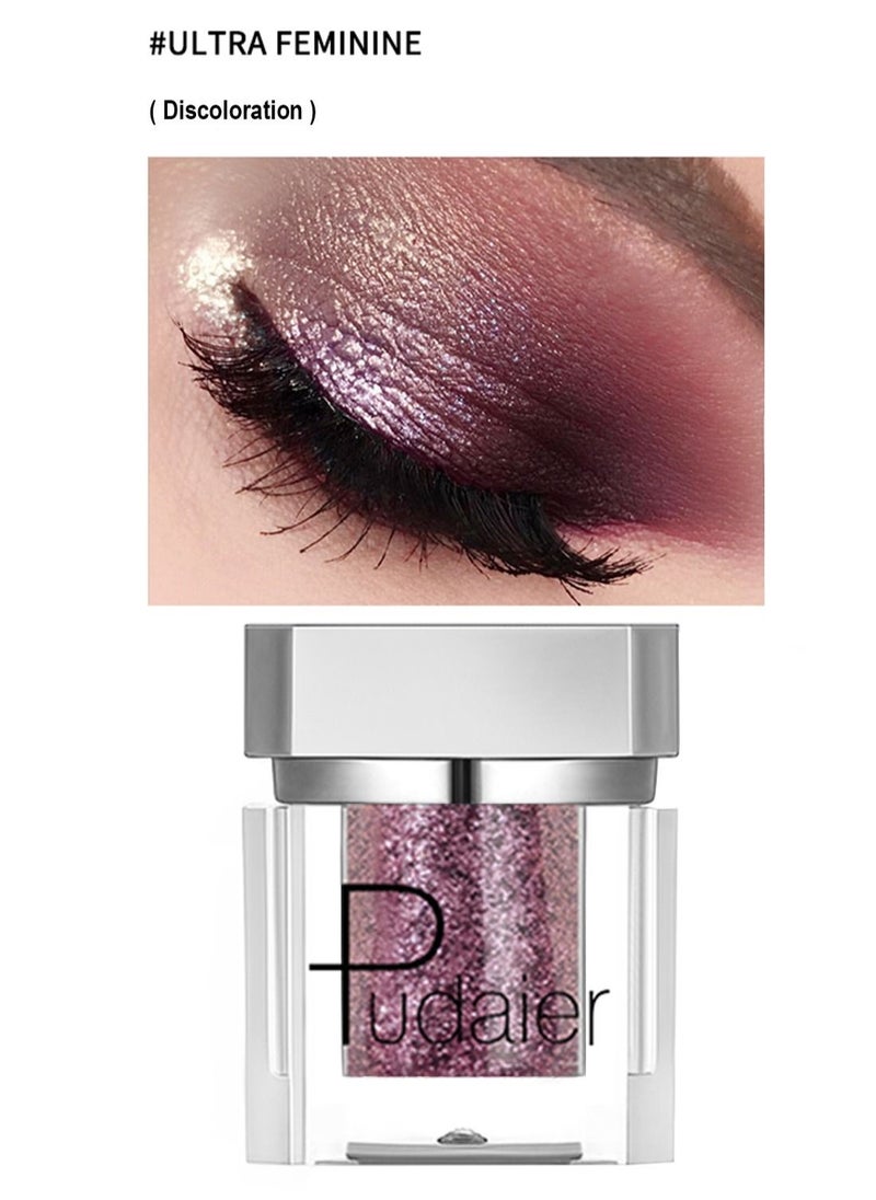 pudaier Silver Bottle Color Square Eyeshadow, Shiny Long Lasting High Color Mashed Potato Eye Makeup for Women  - Image 1