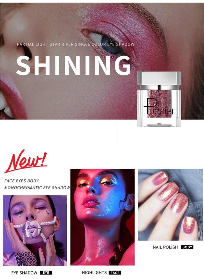 pudaier Silver Bottle Color Square Eyeshadow, Shiny Long Lasting High Color Mashed Potato Eye Makeup for Women  - Image 2