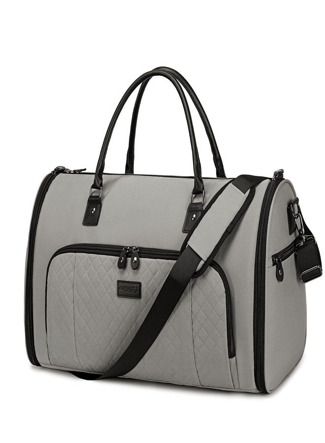 Vessgra Garment Bag for Airplane Travel, Carry On Garment Duffle Bags for Women, 2 in 1 Travel Suit Bag with Shoes Compartment Carry on Bag Hanging Garment Bag Travel with Shoulder Strap,Grey - Image 1