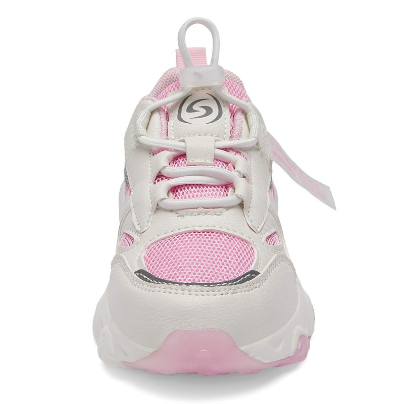 Casbeam Toddler/Little Kid Girls Shoes Running Sports Sneakers Mesh Breathable Soft Soled Slip-on Athletic Casual Shoes 057Pink 27 - Image 3
