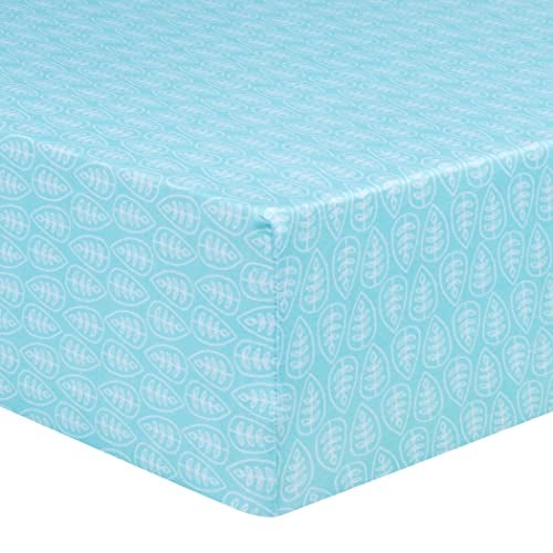 Trend Lab Jersey Fitted Crib Sheet, Leaves - Image 1