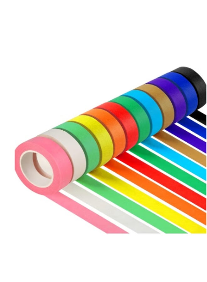 12PCS Colored Masking Tape, Kids Art Supplies Colored Tape, DIY Craft Tape, Colored Tape Rolls, Colored Painters Tap - Image 1