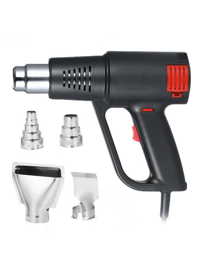 NIBEMINENT Adjustable Industrial Fast Heating Air Gun With Accessories Silver/Black/Red 