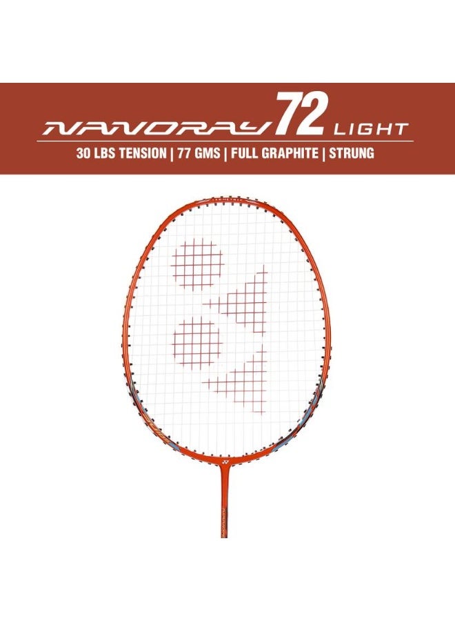 Yonex YONEX Nanoray 72Light Orange Strung Badminton Racquet  (Pack of: 1, 77 g)  - Image 2