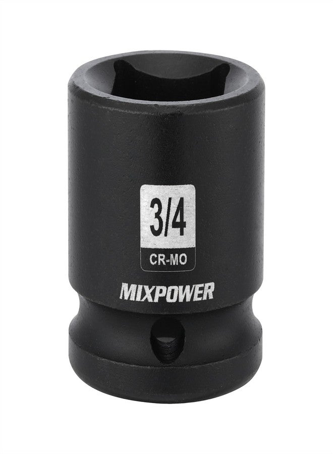 MIXPOWER مقبس مربع MIXPOWER مقاس 1/2 بوصة و3/4 بوصة، CR-MO، 4 نقاط، SAE، لمسة نهائية من الفوسفات الأسود - Image 1