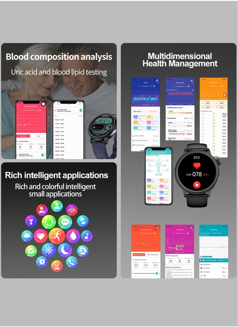 Smart Watch For Men And Women, 1.39 Inch High Definition Full Screen Touch, Smart Voice Assistant, Multiple Sports Modes, Multiple Language Options, Magnetic Charging, Message Synchronization Reminder, Call Reminder, RT ET470