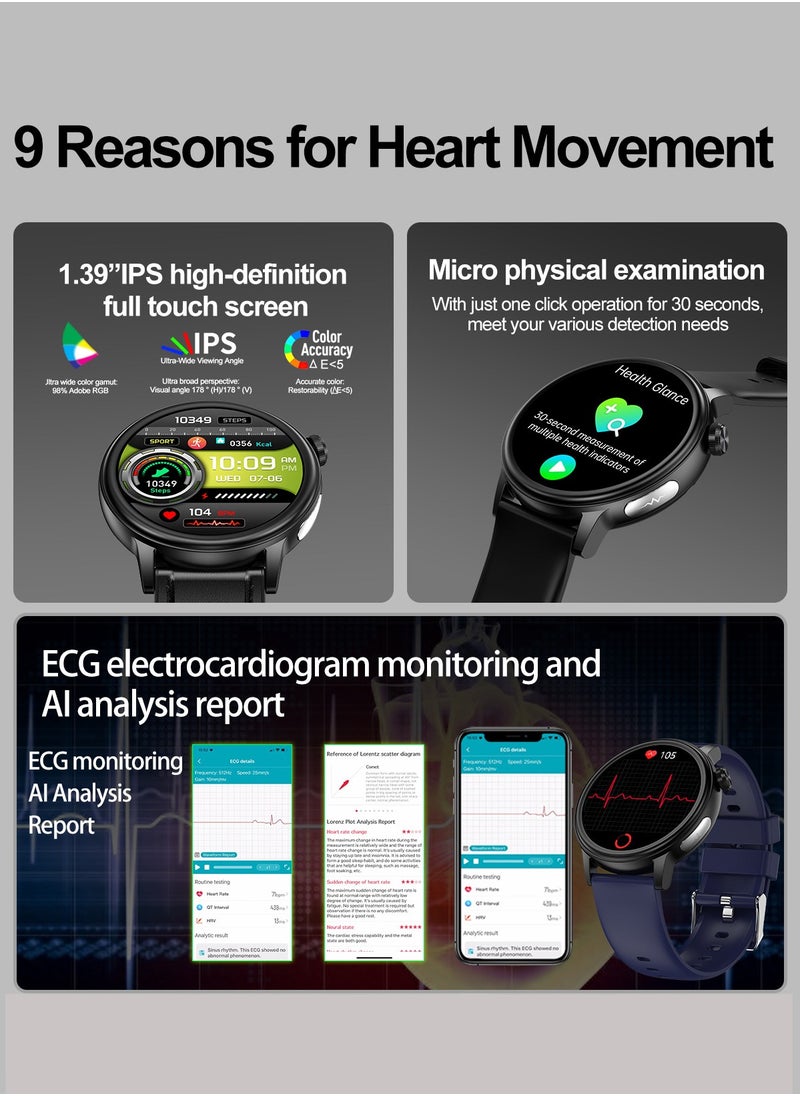 RollsTimi  Smart Watch For Men And Women, 1.39 Inch High Definition Full Screen Touch, Smart Voice Assistant, Multiple Sports Modes, Multiple Language Options, Magnetic Charging, Message Synchronization Reminder, Call Reminder, RT ET470  - Image 5