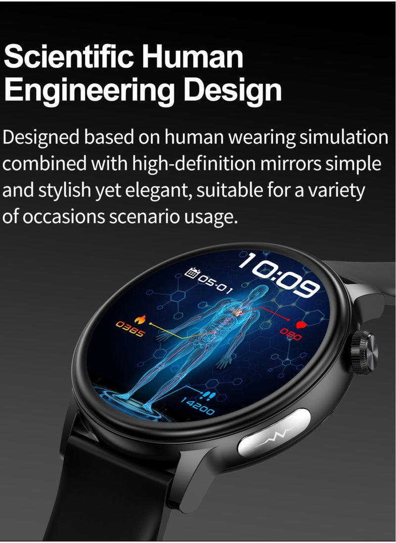 Smart Watch For Men And Women, 1.39 Inch High Definition Full Screen Touch, Smart Voice Assistant, Multiple Sports Modes, Multiple Language Options, Magnetic Charging, Message Synchronization Reminder, Call Reminder, RT ET470
