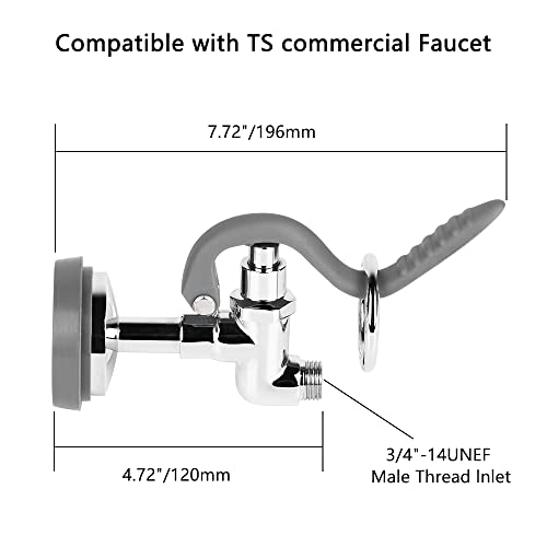 TNROTED Pre Rinse Sprayer Valve Fits for TS Brass Spray Valve Replace B0107 HighPressure Commercial Pre Rinse Spray Head Dish Sprayer Replacement Kit for Restaurant Industrial Faucets - Image 3