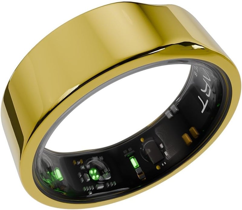 FITTR HART X2 Smart Ring | Unisex Fitness Tracker |Sleep, Recovery, Stress, Workout, Calories and Live HR Tracking | 8+ Days Battery| Size First w/Sizing Kit I Titanium I (Sterling Gold, 12) - Image 1
