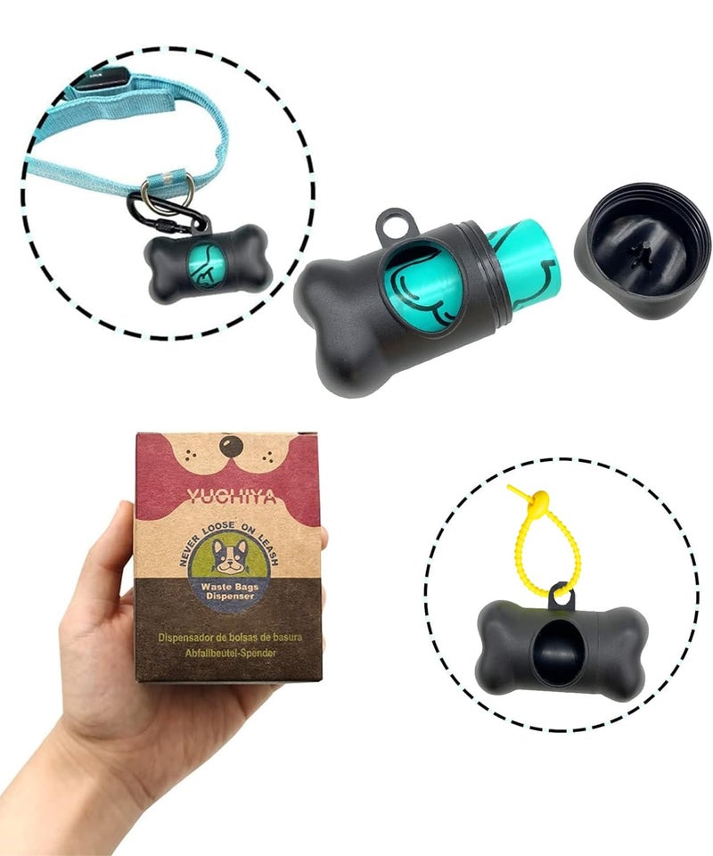 YUCHIYA Dog Poop Pickup Bags Holder Dispenser with Standard-Sized Leak-Proof Scented Doggy Waste Bags and Carabiner with Safety Lock&Fastener Never Loose on Leash Lead Again (1 Holder 195 Bags, Black) - Image 3