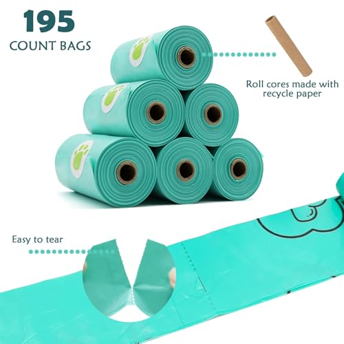 YUCHIYA Dog Poop Pickup Bags Holder Dispenser with Standard-Sized Leak-Proof Scented Doggy Waste Bags and Carabiner with Safety Lock&Fastener Never Loose on Leash Lead Again (1 Holder 195 Bags, Black) - Image 5