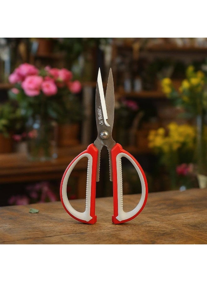 Si Bonne Precision Floral Scissors, Sharp Stainless Steel Flower Cutting Shears with Ergonomic Grip for Stems, Bouquets, Floral Arrangements and Gardening - Image 2