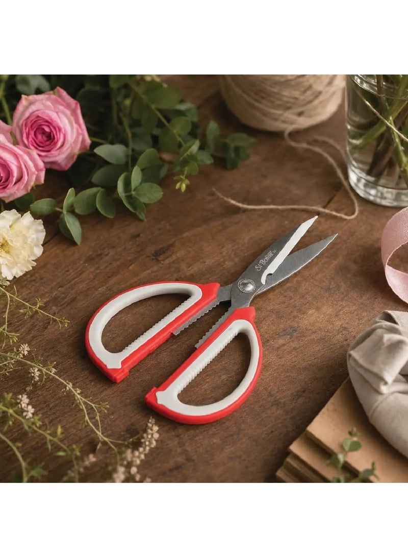 Si Bonne Precision Floral Scissors, Sharp Stainless Steel Flower Cutting Shears with Ergonomic Grip for Stems, Bouquets, Floral Arrangements and Gardening - Image 3