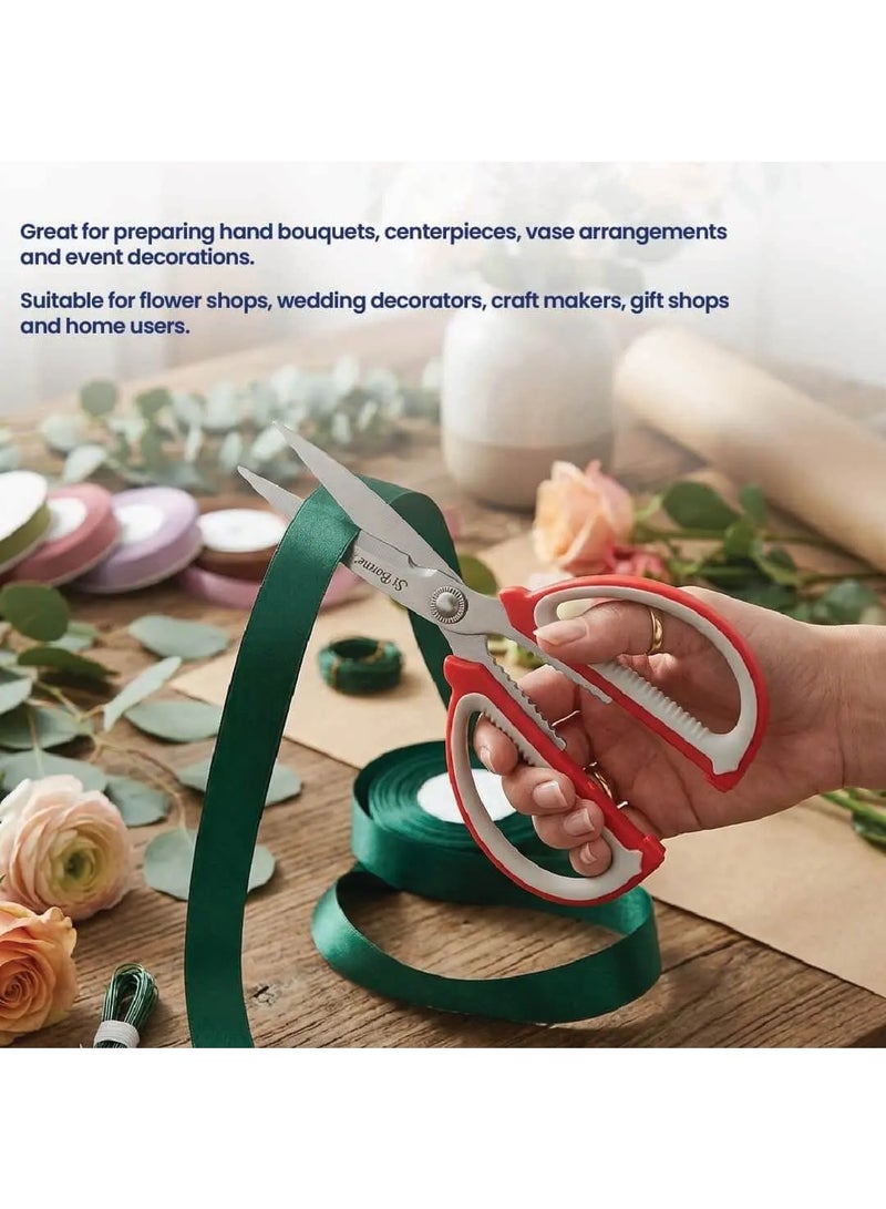 Si Bonne Precision Floral Scissors, Sharp Stainless Steel Flower Cutting Shears with Ergonomic Grip for Stems, Bouquets, Floral Arrangements and Gardening - Image 4