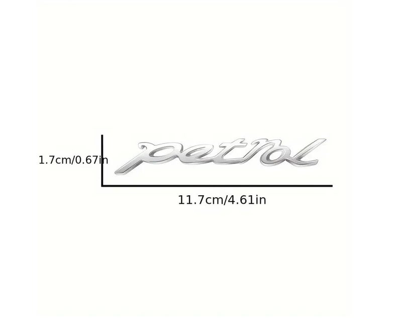AutoBizarre 3D Raised Petrol Metal Monogram Emblem Badge Sticker for All Cars & Bikes (Silver) - Image 2