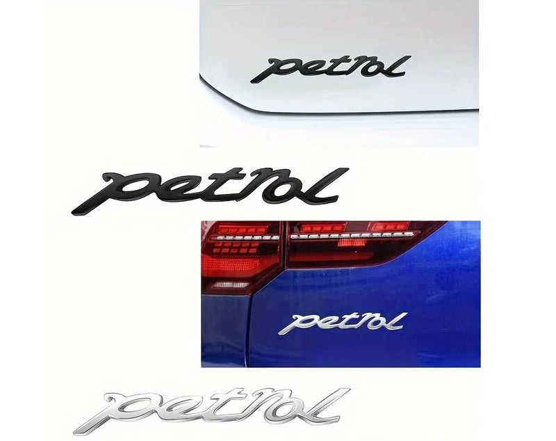 AutoBizarre 3D Raised Petrol Metal Monogram Emblem Badge Sticker for All Cars & Bikes (Silver) - Image 3