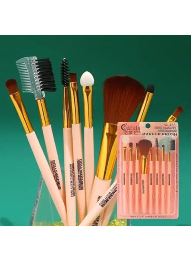 مجموعة فرش مكياج عالية الجودة، مكونة من 8 قطع متعدده الالوان - Image 2