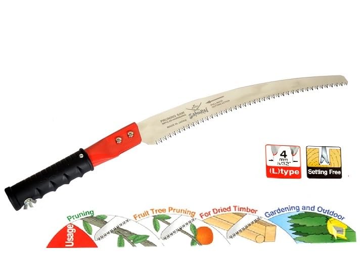 SAMURAI Heavy Duty Curved Smooth Garden Hand Pole Pruning Saw PC 330 LH With Pipe Handle Without Pole Designed for Hand Use Perfect for Trimming Trees Pruning Tree Branch Dried and Green - Image 2