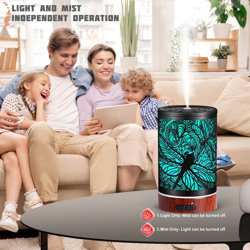 kobodon Essential Oils Diffuser,Christmas Aromatherapy Diffuser,Birthday Gifts for Women Mom Grandma,Metal Cool Mist Humidifier with 7 Colors Lights Waterless Auto Off Air Diffusers (Dragonfly) - Image 5