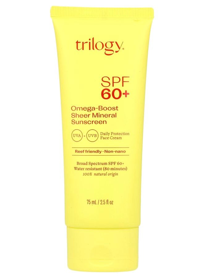 Trilogy Omega-Boost Sheer Mineral Sunscreen SPF 60+ 2.5 fl oz (75 ml)