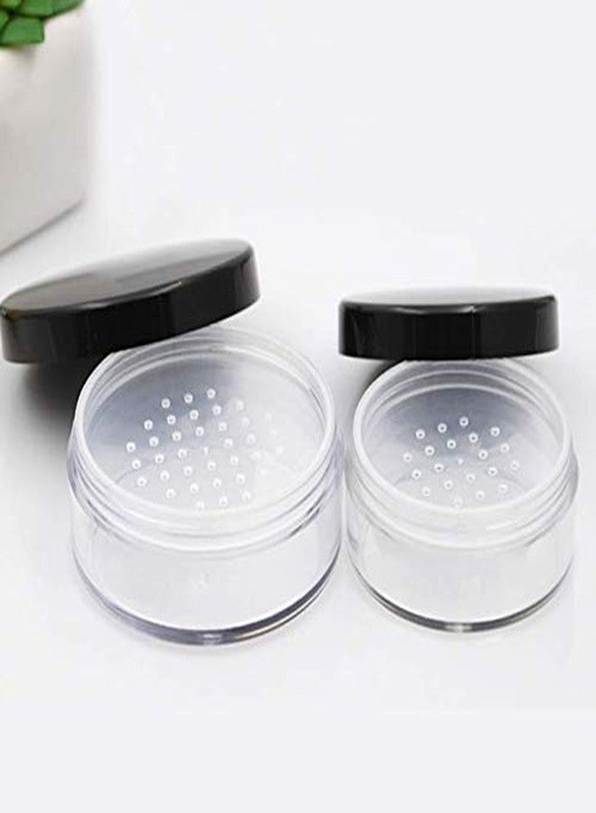 DNHCLL 2PCS 50ML Plastic Empty Clear Make-up Loose Powder Container Case, Soft Sponge Powder Puff Case Black Lid and Sifter Foundation Box - Image 5