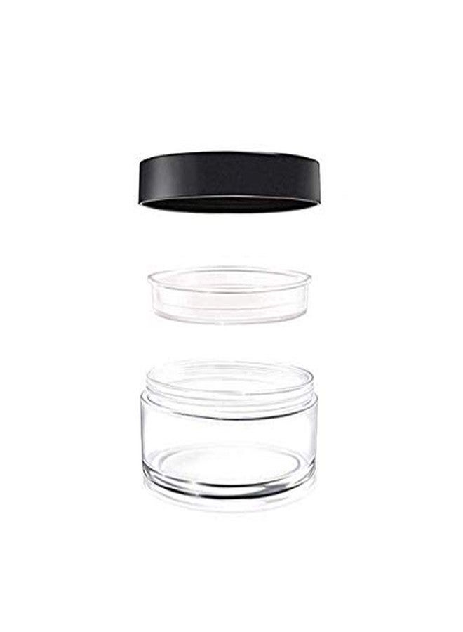 DNHCLL 2PCS 50ML Plastic Empty Clear Make-up Loose Powder Container Case, Soft Sponge Powder Puff Case Black Lid and Sifter Foundation Box - Image 2