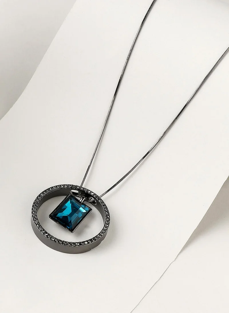 SOHI Gemstone Gaze Artificial Pendant Necklace Jewellery