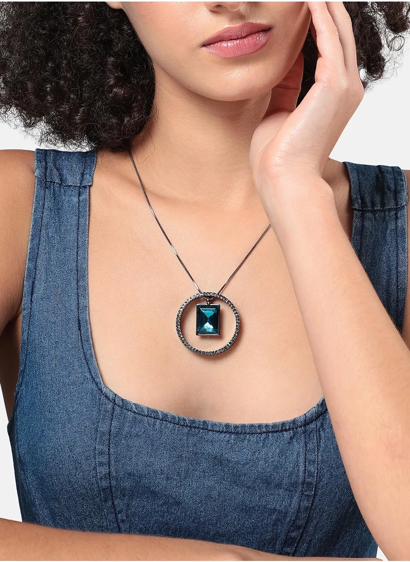 SOHI Gemstone Gaze Pendant Necklace