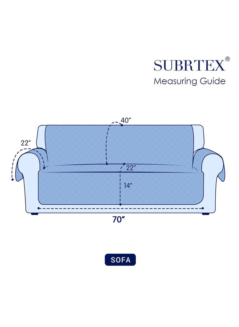 subrtex SUBRTEX Sofa Cover for 3 Cushion Couch Slipcover Reversible Quilted Furniture Protector with Elastic Straps Washable for Living Room for Kids Pets (Sofa, Navy)  - Image 2