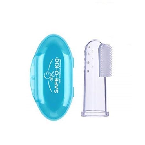 Safe-O-Kid®- Extra Safe, Oral hygiene, Transparent Silicone Finger Brush Tongue Cleaner for Baby Teething/Gums with Attractive Case - Image 1