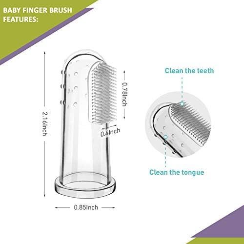 Safe-O-Kid®- Extra Safe, Oral hygiene, Transparent Silicone Finger Brush Tongue Cleaner for Baby Teething/Gums with Attractive Case - Image 2