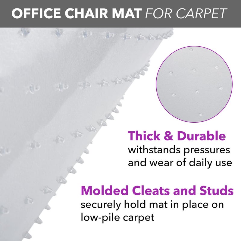 OFM Office Chair Mat for Carpet – Computer Desk Chair Mat for Carpeted Floors – Easy Glide Rolling Plastic Floor Mat for Office Chair on Carpet for Work, Home, Gaming with Extended Lip (36” x 48”) - Image 4