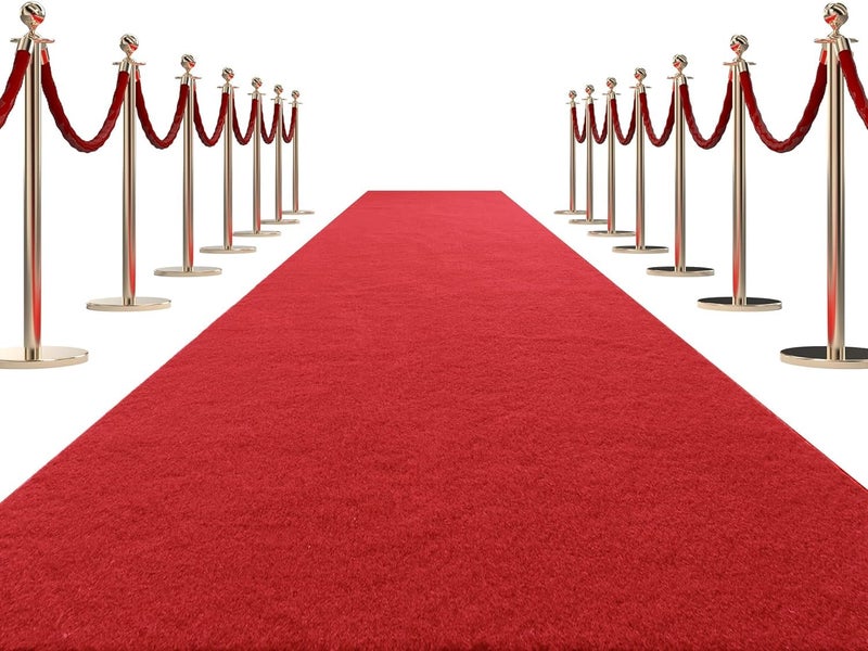 HOMBYS 450 GSM Extra Thick 26x30 ft Red Carpet Runner for Partys Events HeavyDuty Felt Aisle Runway Rug for Steps Prom Proposal Wedding Ceremony Decorations Hollywood Oscars for VIP Awards