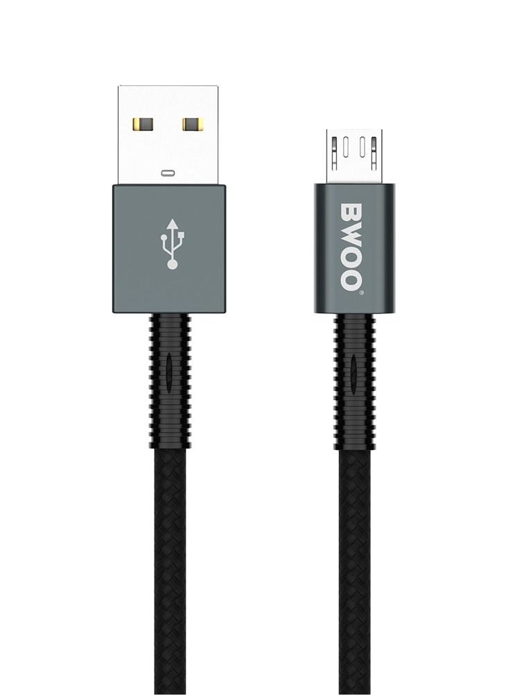بوو Bwoo USB Micro Cable, 1 Meter, Black - BO-X211V  - Image 1