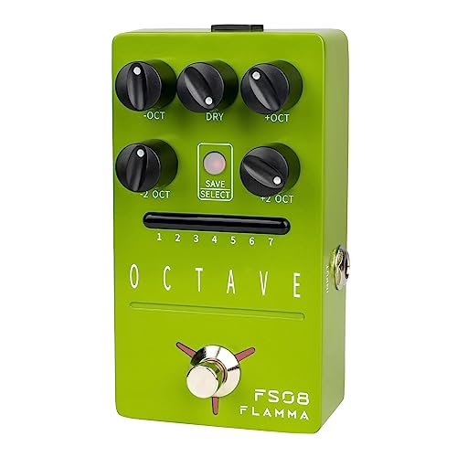 FLAMMA FS08 Octave Pedal Electric Guitar Polyphonic Octave Effects Pedal Dry Signal Control 7 Presets Slots - Image 1