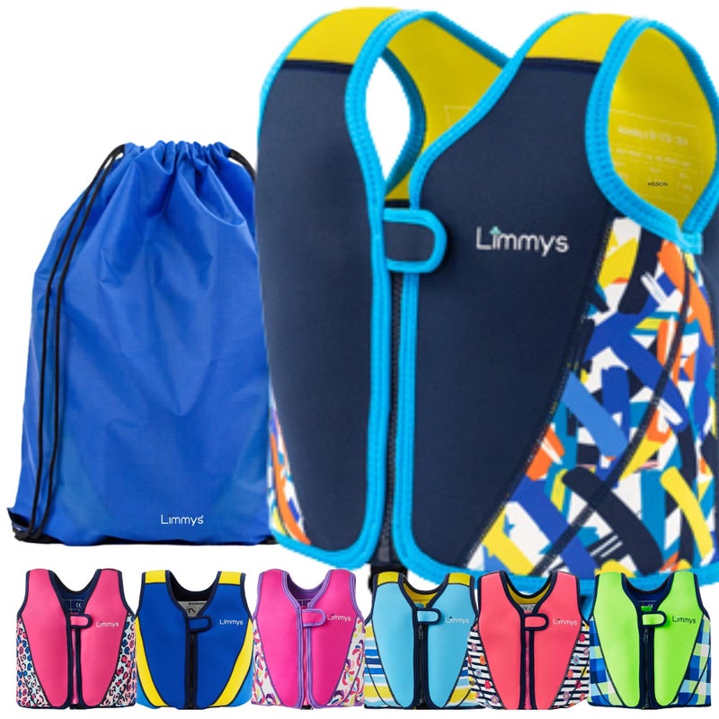 Limmys Swim Vest for Toddlers & Kids - Adjustable Buoyancy Swimming Aid, CE Safety Certified, Award-Winning Parent-Approved Design, Soft Neoprene Comfort, Secure Durable Design, Carry Bag Included - Image 1