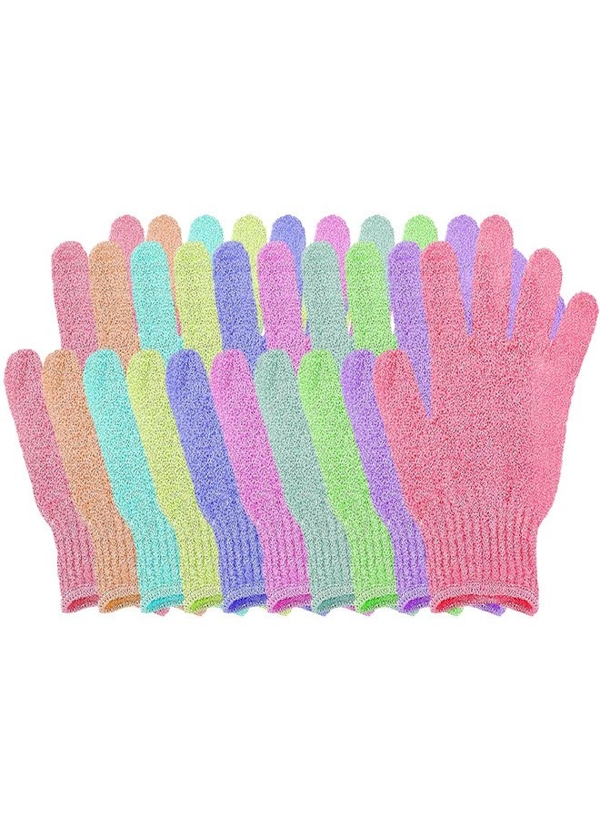 HUNCHA Heavy Exfoliate Mitts Bath Gloves for Shower, Spa, Massage and Body Scrubs, Dead Skin Cell Remover Gloves and Ingrown Hair Remover, for Body, Face, Hand and Foot, Random Color, 20 Pcs(10 Pair) - Image 1