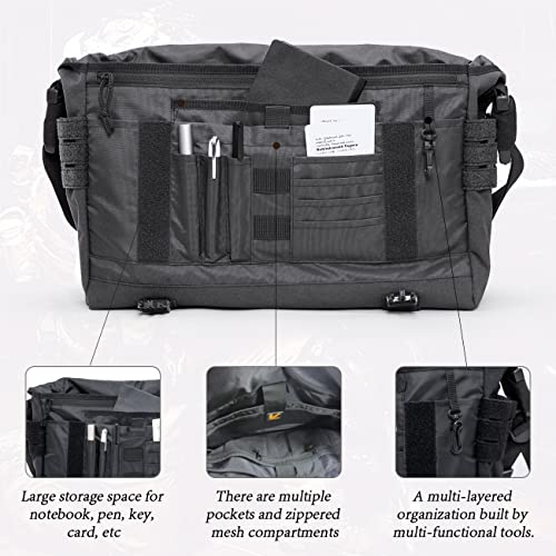 VEAGIA Messenger Bag For Men Laptop Bag Tactical Briefcase Canvas Crossbody Satchel Computer Shoulder Bags(17x12x5inch) - Image 5