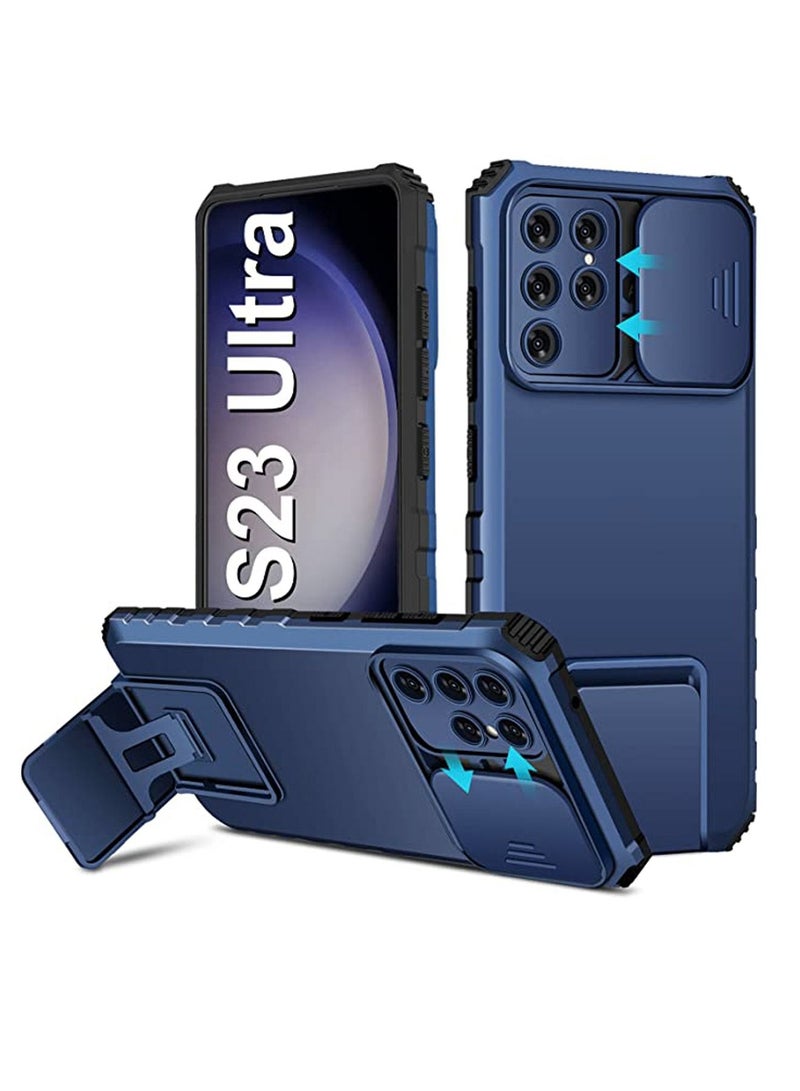 Samsung Galaxy S23 Ultra Case Cover Accessories with Slide Camera Cover,Shockproof Phone Case with Kickstand Protective Cover for Samsung S23 Ultra 5G