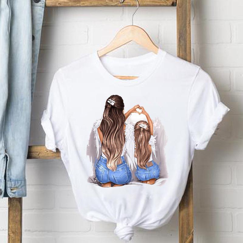 Watercolor Mother Print Women'S T-Shirt Trend Fashion All-Match Modal Cotton Women'S Short Sleeve Shirt For Women - Image 1