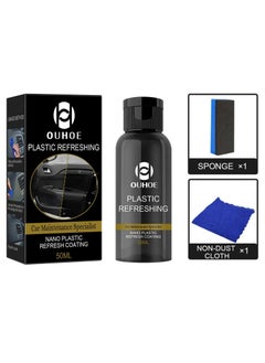 OUHOE Car Plastic Parts Refurbish Agent, Multipurpose Plastic Revitalizing Coating Agent, Durable Automotive Interior Cleaning Agent, Auto Polish And Repair Coating Renovator For Car Detailing, (50ml Set)  - Image 1