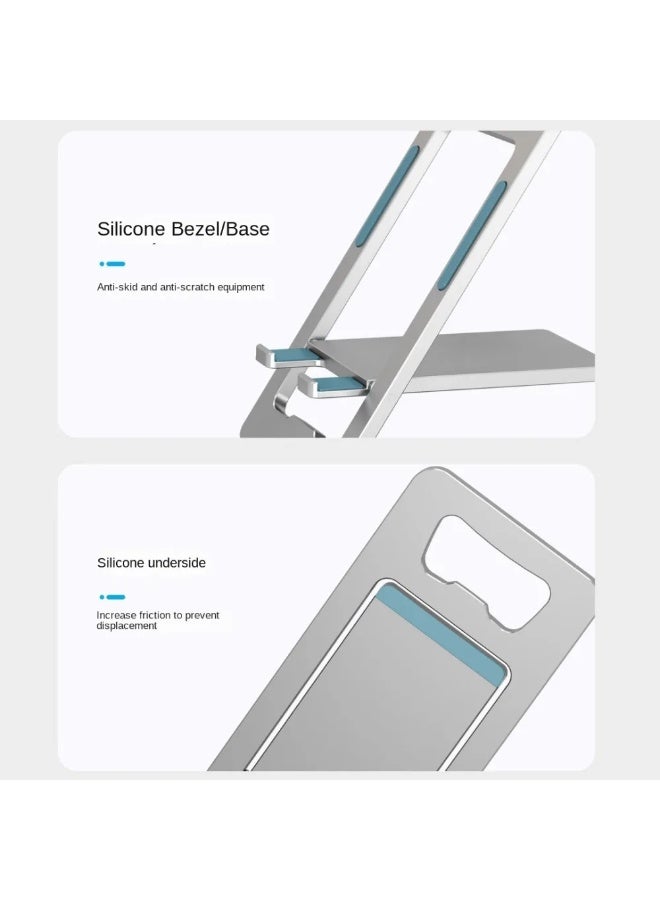 Bamboo Mobile phone holder, card-style phone and tablet stand, portable, non-slip, adjustable desktop iPhone stand, foldable aluminum alloy stand, universal phone holder - Image 3