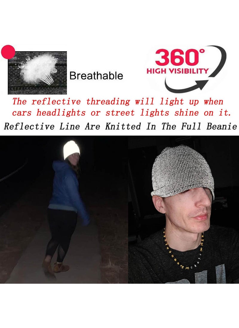 AMNQUERXUS Reflective Black Beanie for Women Men  - Image 2