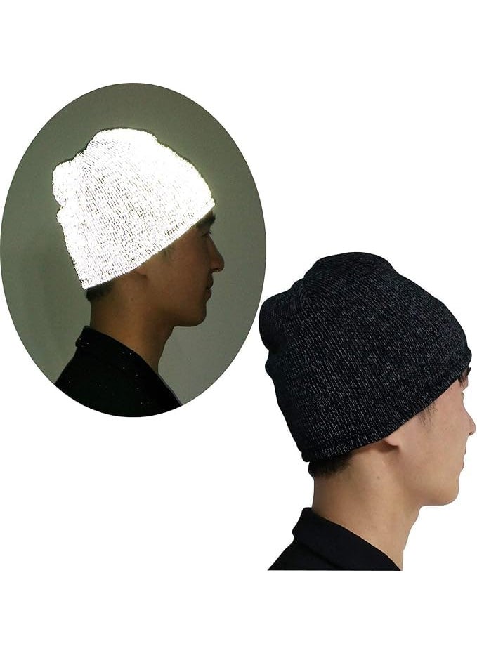 AMNQUERXUS Reflective Black Beanie for Women Men  - Image 1