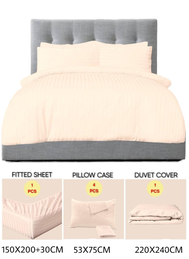 Blueberry 6 Pieces Queen Size Duvet Cover Set - Includes 1 Duvet Cover (220x240cm), 1 Fitted Sheet (150x200+30cm), 4 Pillow Cases (53x75cm) - Image 2