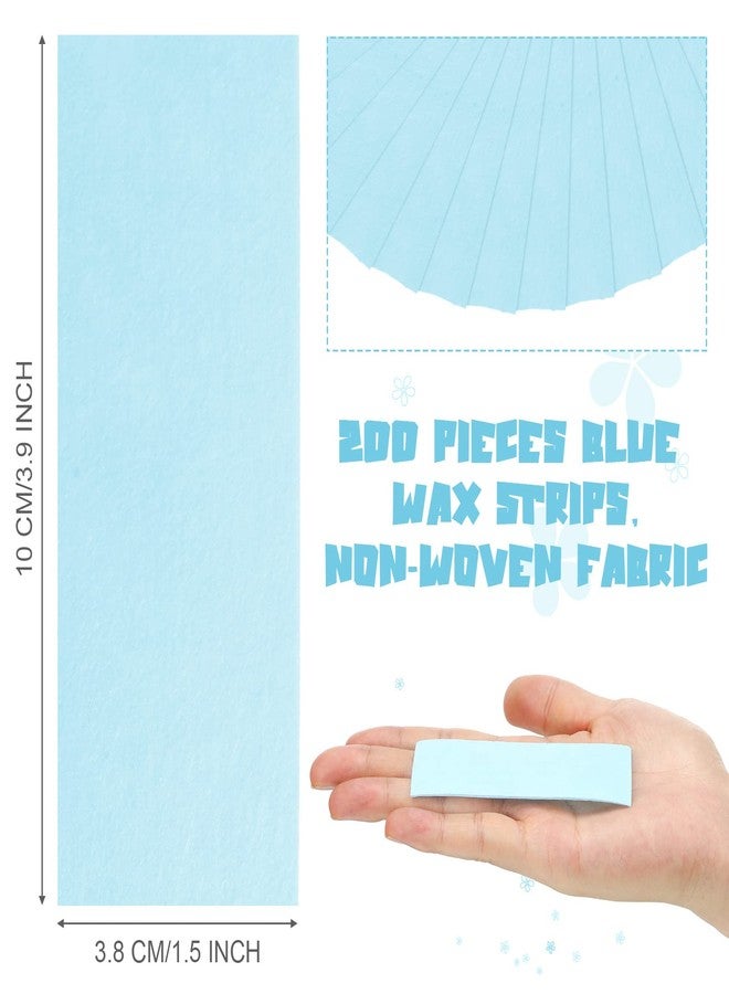 Blulu 400 Wax Strips Non Woven for All Skin Types Facial and Body Hair Removal Wax Paper Strips Epilating for Leg, Chest, Back, Intimate Area And Face 10 x 3.8 cm(Blue) - Image 2